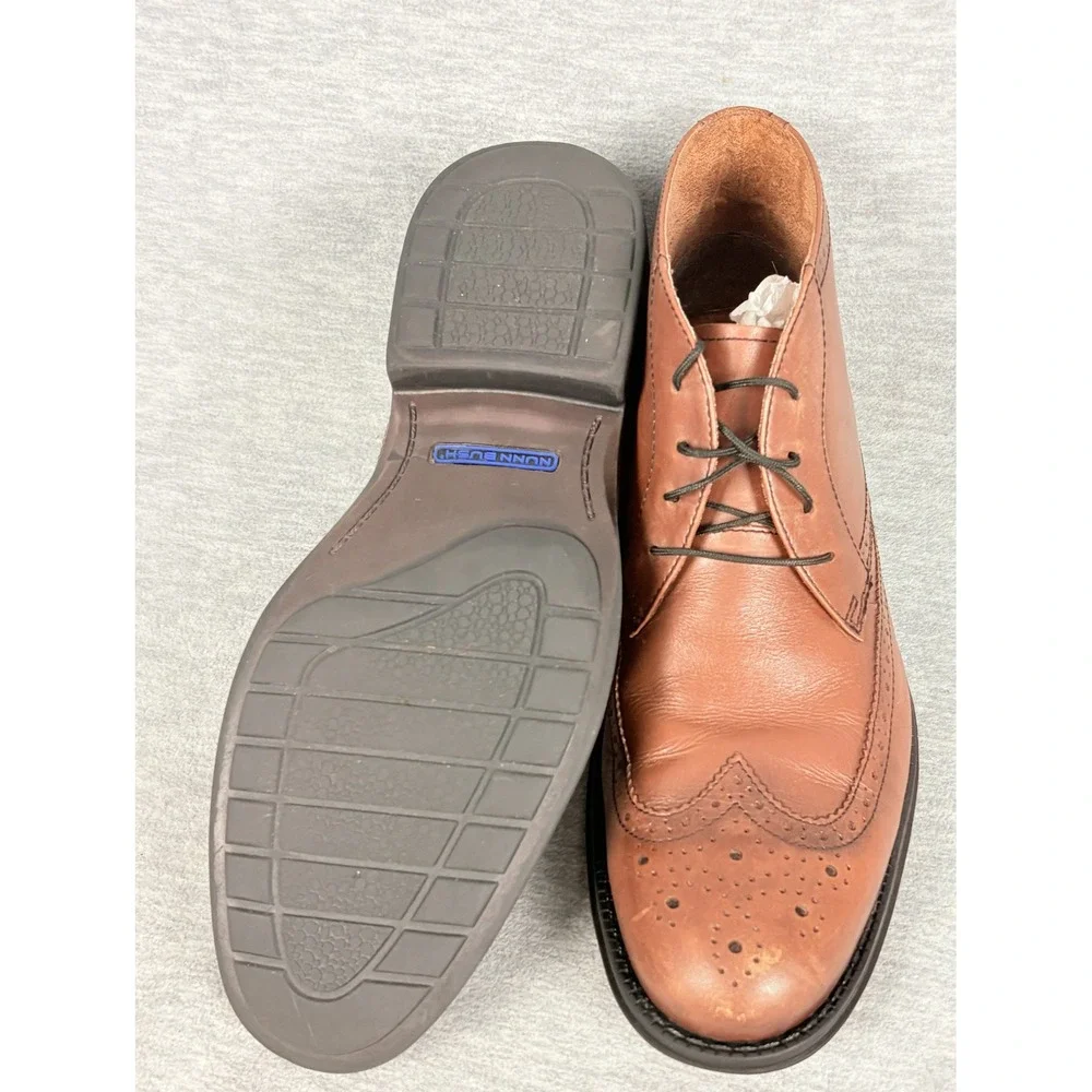 Nunn Bush Mens Tan‎ Leather Wingtip Chukka Boots Memory Foam 9.5M 81464-255